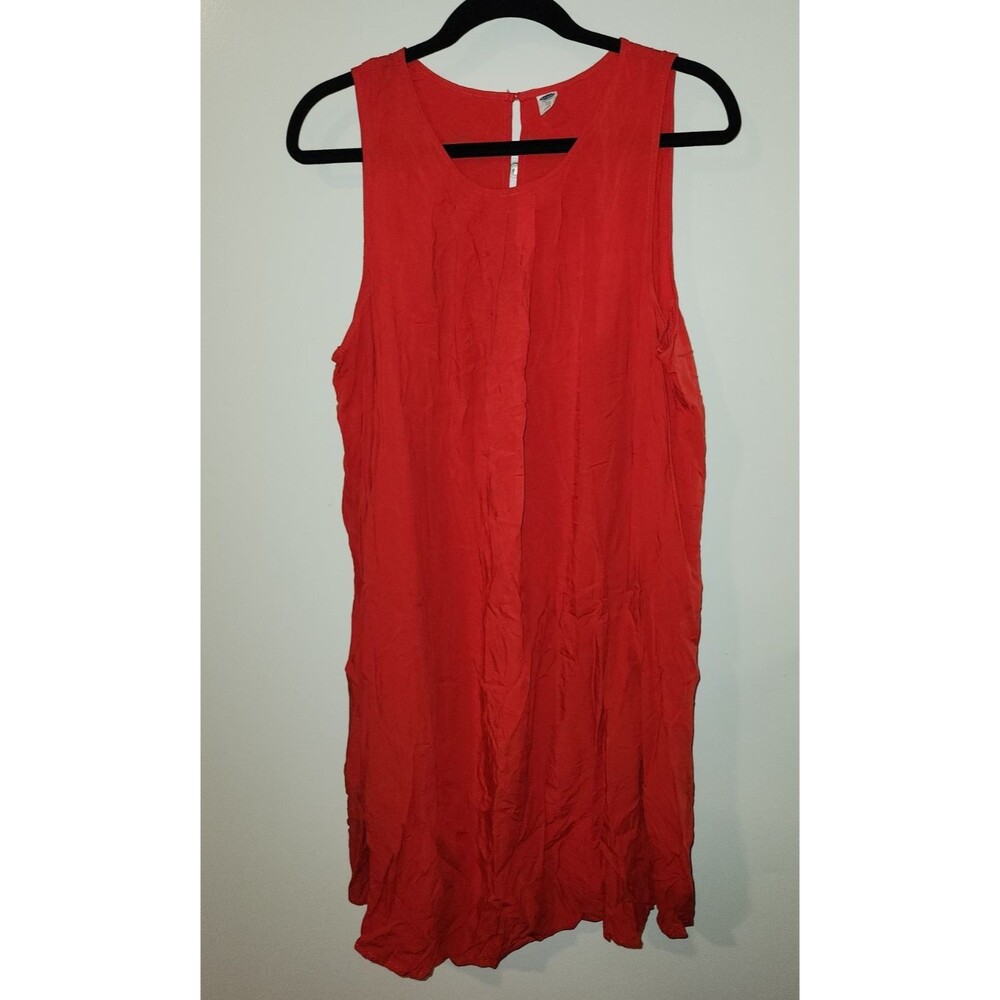 Old Navy Womens Sz XXL Red Orange Trapeze Swing Mini Dress Summer Casual Flowy